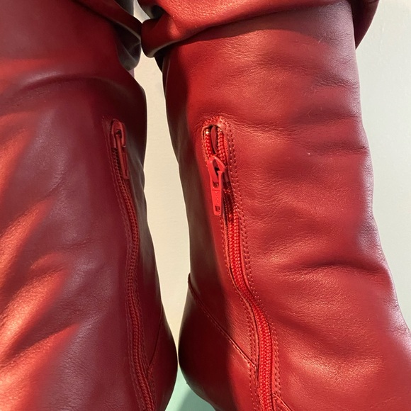 Array Burgundy  Leather Boots - Picture 5 of 13